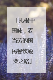 扎根中国味，麦当劳的国民餐饮蜕变之路