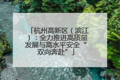 杭州高新区（滨江）：全力推进高质量发展与高水平安全“双向奔赴”