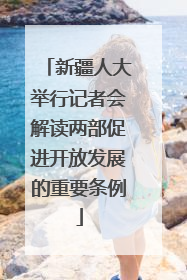 新疆人大举行记者会解读两部促进开放发展的重要条例