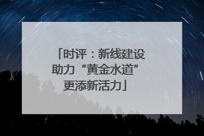 时评：新线建设助力“黄金水道”更添新活力