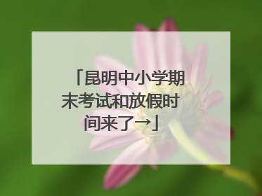 昆明中小学期末考试和放假时间来了→