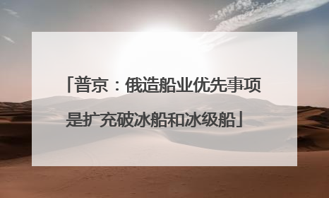 普京：俄造船业优先事项是扩充破冰船和冰级船