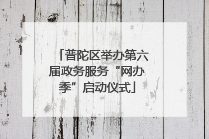 普陀区举办第六届政务服务“网办季”启动仪式
