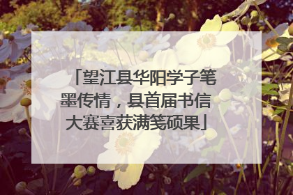 望江县华阳学子笔墨传情，县首届书信大赛喜获满笺硕果