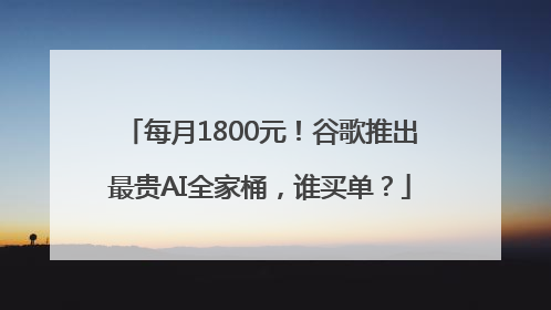 每月1800元！谷歌推出最贵AI全家桶，谁买单？