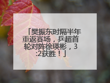 樊振东时隔半年重返赛场，乒超首轮对阵徐瑛彬，3:2获胜！