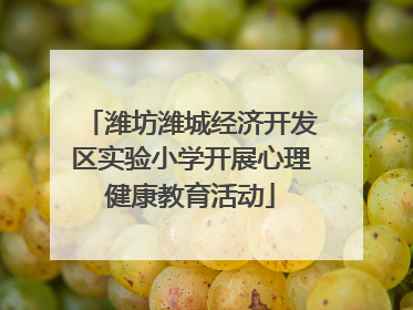 潍坊潍城经济开发区实验小学开展心理健康教育活动