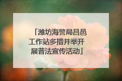潍坊海警局昌邑工作站多措并举开展普法宣传活动