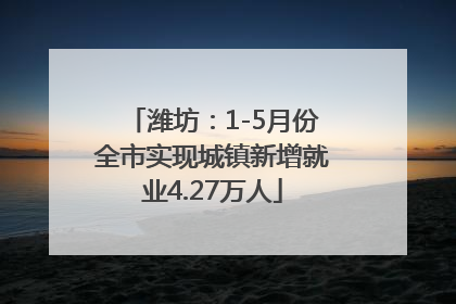 潍坊：1-5月份全市实现城镇新增就业4.27万人