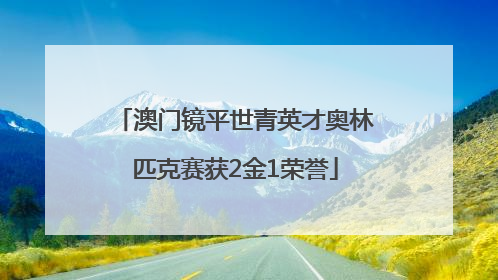 澳门镜平世青英才奥林匹克赛获2金1荣誉
