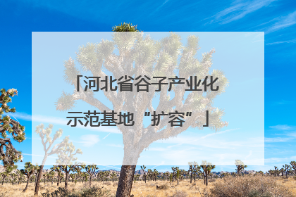 河北省谷子产业化示范基地“扩容”