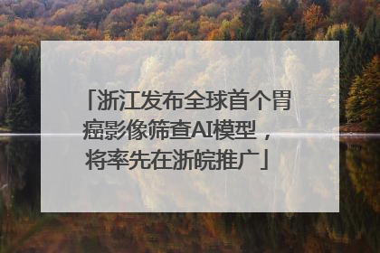 浙江发布全球首个胃癌影像筛查AI模型，将率先在浙皖推广