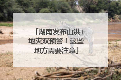 湖南发布山洪+地灾双预警！这些地方需要注意