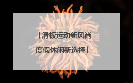滑板运动新风尚 度假休闲新选择