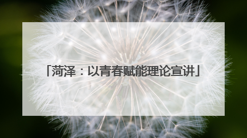 菏泽：以青春赋能理论宣讲