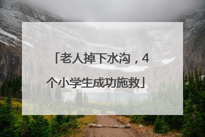 老人掉下水沟，4个小学生成功施救