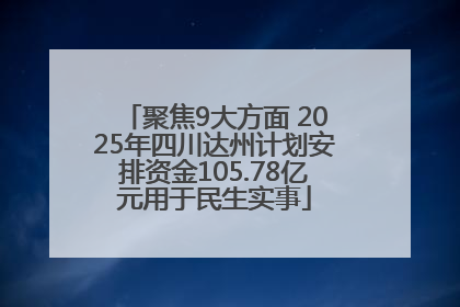 聚焦9大方面 2025年四川达州计划安排资金105.78亿元用于民生实事