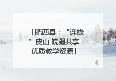 肥西县：“连线”皮山 皖疆共享优质教学资源