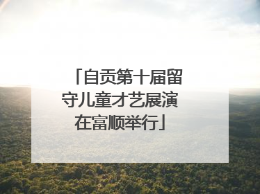 自贡第十届留守儿童才艺展演在富顺举行