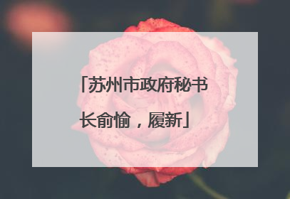 苏州市政府秘书长俞愉，履新