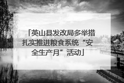 英山县发改局多举措扎实推进粮食系统“安全生产月”活动