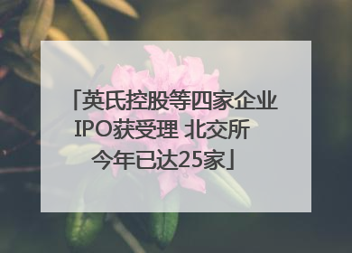 英氏控股等四家企业IPO获受理 北交所今年已达25家