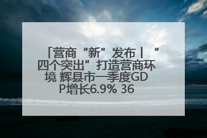 营商“新”发布丨“四个突出”打造营商环境 辉县市一季度GDP增长6.9% 36个重点项目落地