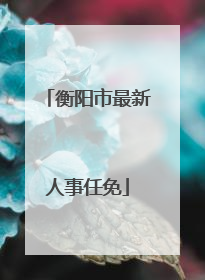 衡阳市最新人事任免