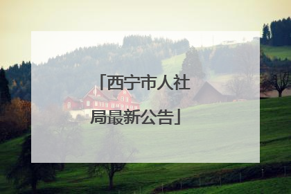西宁市人社局最新公告