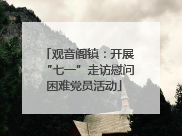观音阁镇：开展“七一”走访慰问困难党员活动