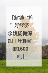 解锁“梅”好经济 余姚杨梅深加工年耗鲜果1600吨