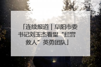 连续报道｜阜阳市委书记刘玉杰看望“拦窨救人”英勇团队