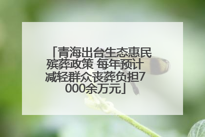 青海出台生态惠民殡葬政策 每年预计减轻群众丧葬负担7000余万元