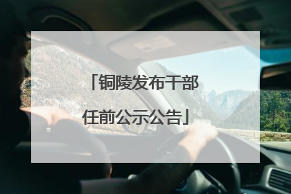 铜陵发布干部任前公示公告