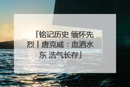 铭记历史 缅怀先烈丨唐克威：血洒水东 浩气长存