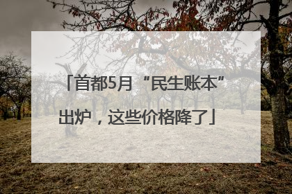 首都5月“民生账本”出炉，这些价格降了