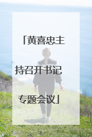 黄喜忠主持召开书记专题会议