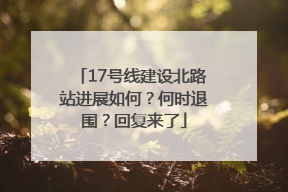 17号线建设北路站进展如何？何时退围？回复来了