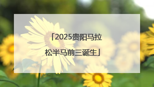 2025贵阳马拉松半马前三诞生