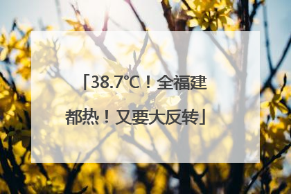 38.7℃！全福建都热！又要大反转