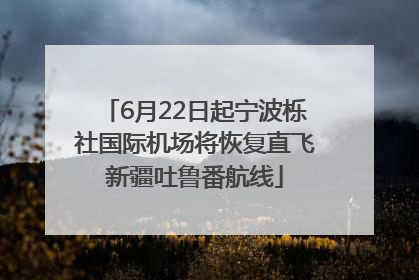 6月22日起宁波栎社国际机场将恢复直飞新疆吐鲁番航线