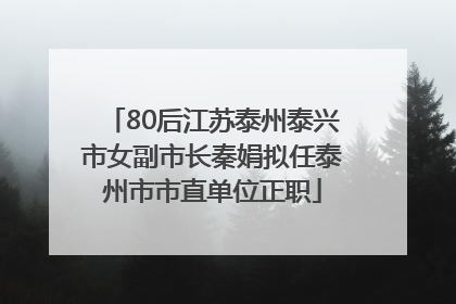 80后江苏泰州泰兴市女副市长秦娟拟任泰州市市直单位正职